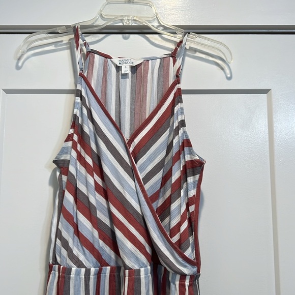 Market & Spruce Red and White Tiered Wrap Sundress size medium. - Picture 8 of 11